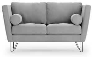 Sofa na stalowych nogach Premium Velvet Szara DELTA-149 cm