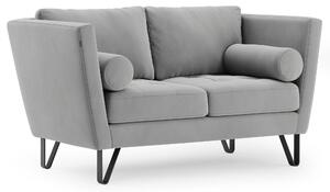 Sofa na stalowych nogach Premium Velvet Szara DELTA-149 cm