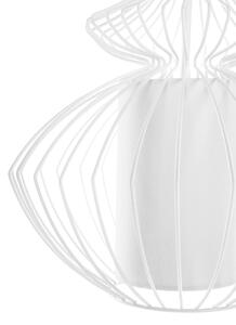 Nowoczesna duża lampa wisząca z kloszem klatką biały Kolva Beliani