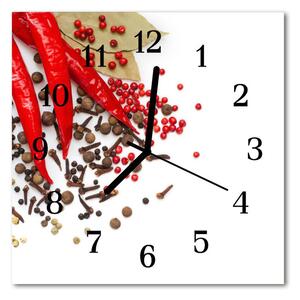 Zegar szklany kwadratowy Papryczka chili