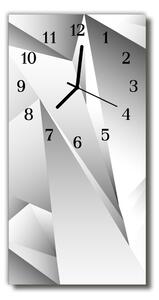 Zegar Szklany Pionowy Sztuka Grafika 3d biały