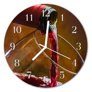 Zegar szklany okrągły Wino