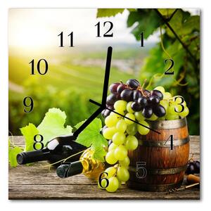 Zegar szklany kwadratowy Winogrona wina