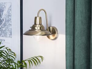Retro lampa ścienna metalowa mosiądz kinkiet industrialny do salonu Luza Beliani