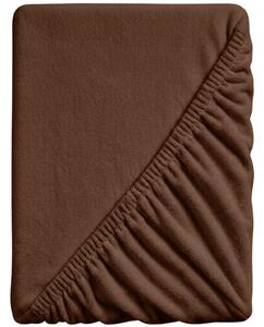Prześcieradło z mikropluszu SOFT BRONE 90x200 cm brązowe
