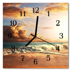 Zegar szklany kwadratowy Piaszczyste Wybrzeże