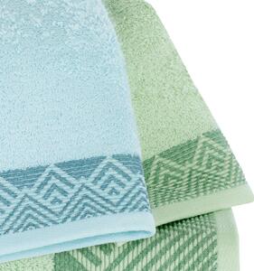 Ręcznik kąpielowy Bawełniany z bordiurą Błękitny VIYALI-30x50 cm
