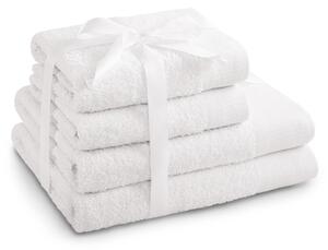 AmeliaHome - Ręcznik kąpielowy Bawełniany Gładki Biały AMARI-2*70x140+4*50x100+4*30X50