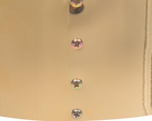 Puf welurowy niebieski okrągły złota podstawa podnóżek Sophia Beliani