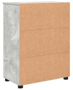 Nowoczesna wolnostojąca szafka łazienkowa w kolorze betonowego szarego z 2 drzwiami, 60x35x80 cm