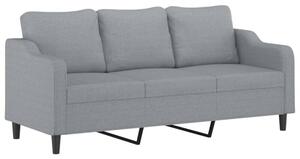 Sofa 3-osobowa, jasnoszara, 180 cm, tapicerowana tkaninÄ