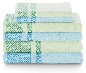 Zestaw ręczników kąpielowych Bawełnianych z bordiurą Błękitny i Pistacjowy DESSIN
