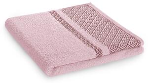 Ręcznik kąpielowy Bawełniany z bordiurą Pudrowy Róż DESSIN-30x50 cm