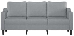 Sofa 3-osobowa, jasnoszara, 180 cm, tapicerowana tkaninÄ