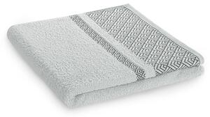 Ręcznik kąpielowy Bawełniany z bordiurą Jasno Szary DESSIN-30x50 cm
