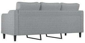 Sofa 3-osobowa, jasnoszara, 180 cm, tapicerowana tkaninÄ