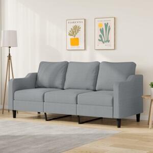 Sofa 3-osobowa, jasnoszara, 180 cm, tapicerowana tkaninÄ