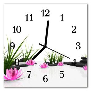Zegar ścienny kwadrat Kwiat lotosu