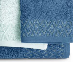 Ręcznik kąpielowy Bawełniany ze srebrnym zdobieniem Błękitny MIDAL-30x50 cm