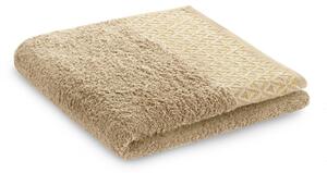 Ręcznik kąpielowy Bawełniany ze złotym zdobieniem Beżowy MIDAL-30x50 cm