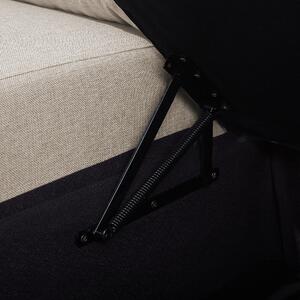 Sofa rozkładana w kształcie litery U narożnik z pojemnikami beżowy Karrabo Beliani
