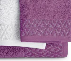 Zestaw ręczników kąpielowych Bawełnianych ze srebrnym zdobieniem Fioletowy i Popielaty MIDAL
