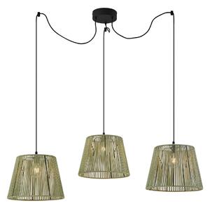 Zewnetrzna Zewnętrzna lampa wisząca czarna z zielonymi kloszami z liny 3-punktowa IP44 - Cava Oswietlenie zewnetrzne