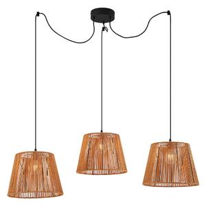 Zewnetrzna Zewnętrzna lampa wisząca czarna z pomarańczowymi kloszami z liny 3-punktowa IP44 - Cava Oswietlenie zewnetrzne