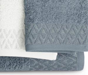 Ręcznik kąpielowy Bawełniany ze srebrnym zdobieniem Biały MIDAL-50x90 cm