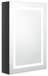 Szafka łazienkowa z lustrem i LED, lśniąca czerń, 50x13x70 cm