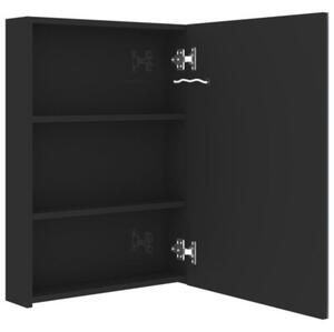 Szafka łazienkowa z lustrem i LED, lśniąca czerń, 50x13x70 cm