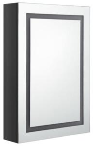 Szafka łazienkowa z lustrem i LED, lśniąca czerń, 50x13x70 cm