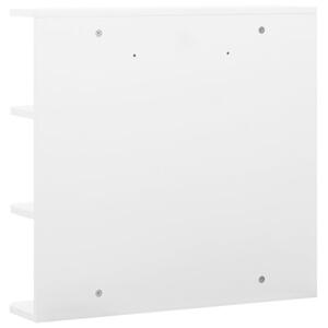 Szafka łazienkowa z lustrem, biała, 66x17x63 cm, mdf