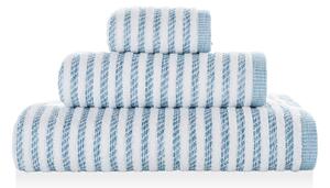Sorema - Ręcznik Kąpielowy Bawełniany Biało Niebieski W PASKI-1*70x140+1*50x100+1*30X50 cm