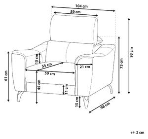 Fotel skórzany w stylu retro regulowane zagłówki brązowy Narwik Beliani