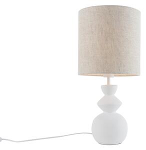 Design tafellamp wit stoffen kap lichtgrijs 25 cm - Alisia Oswietlenie wewnetrzne