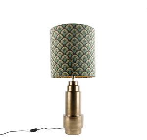 Tafellamp brons velours kap pauw design 40 cm - Bruut Oswietlenie wewnetrzne