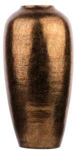 Wazon dekoracyjny złoty z połyskiem ceramiczny okrągły 48 cm vintage Lorca Beliani