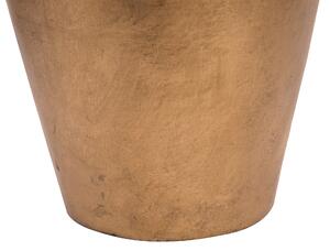 Wazon dekoracyjny złoty matowy ceramiczny okrągły 48 cm vintage Lorca Beliani