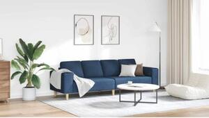 Nowoczesna sofa z podÅokietnikami i ottomanami w kolorze niebieskim, 4-osobowa