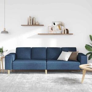 Nowoczesna sofa z podÅokietnikami i ottomanami w kolorze niebieskim, 4-osobowa