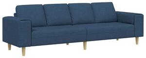 Nowoczesna sofa z podÅokietnikami i ottomanami w kolorze niebieskim, 4-osobowa