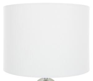 Lampka stołowa nocna szklana efekt marmuru 40 cm okrągły abażur biała Uele Beliani