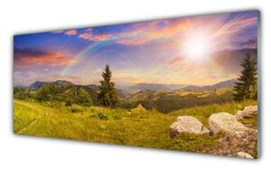 Obraz Szklany Góry Łąka Natura Niebo