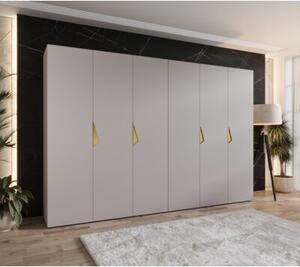 Szafa uchylna otwierana Sandi 1 300 (2x150) wys. 202 cm kaszmir + u. zÅoty