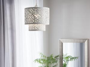 Nowoczesna lampa wisząca sufitowa metalowa biała Sanaga Beliani