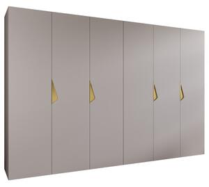 Szafa uchylna otwierana Sandi 1 300 (2x150) wys. 202 cm kaszmir + u. zÅoty