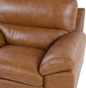 Tapicerowany fotel skórzany w stylu retro brązowy Horten Beliani