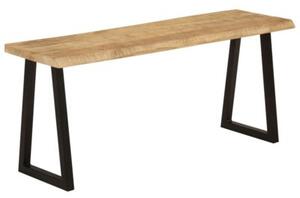 Ławka z naturalną krawędzią drewna, 105 cm, lite drewno mango