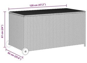 Skrzynia ogrodowa, czarna, 120x65x61 cm, rattan pe